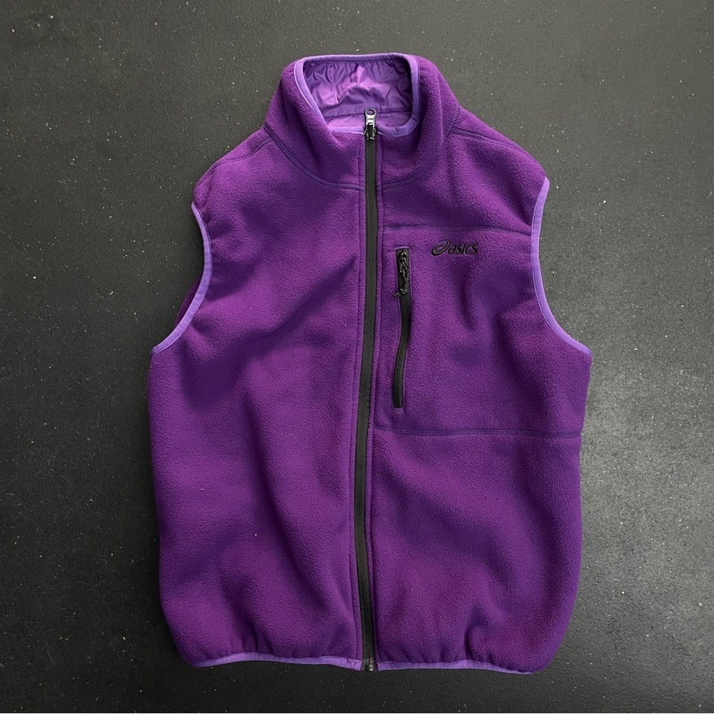 Reversible ASICS Fleece Running Vest size Large with pockets